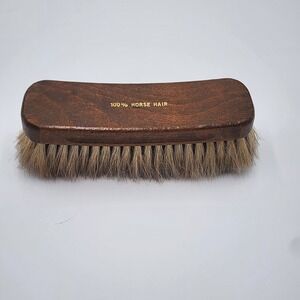 Vintage 100% Horse Hair Brush Soft Bristle for Polishing Leather 8' Farmhouse